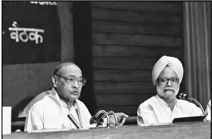 Image of Manmohan Singh under Narasimha Rao 